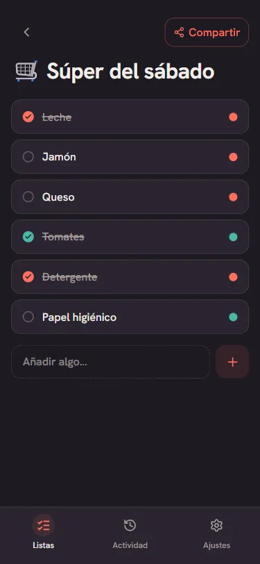 El Punto Vivo encendiéndose en cada ítem